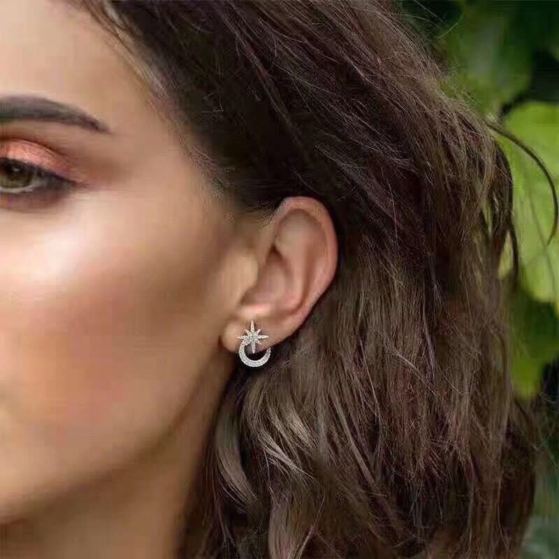 APM Monaco Star and Crescent Stud Earrings
